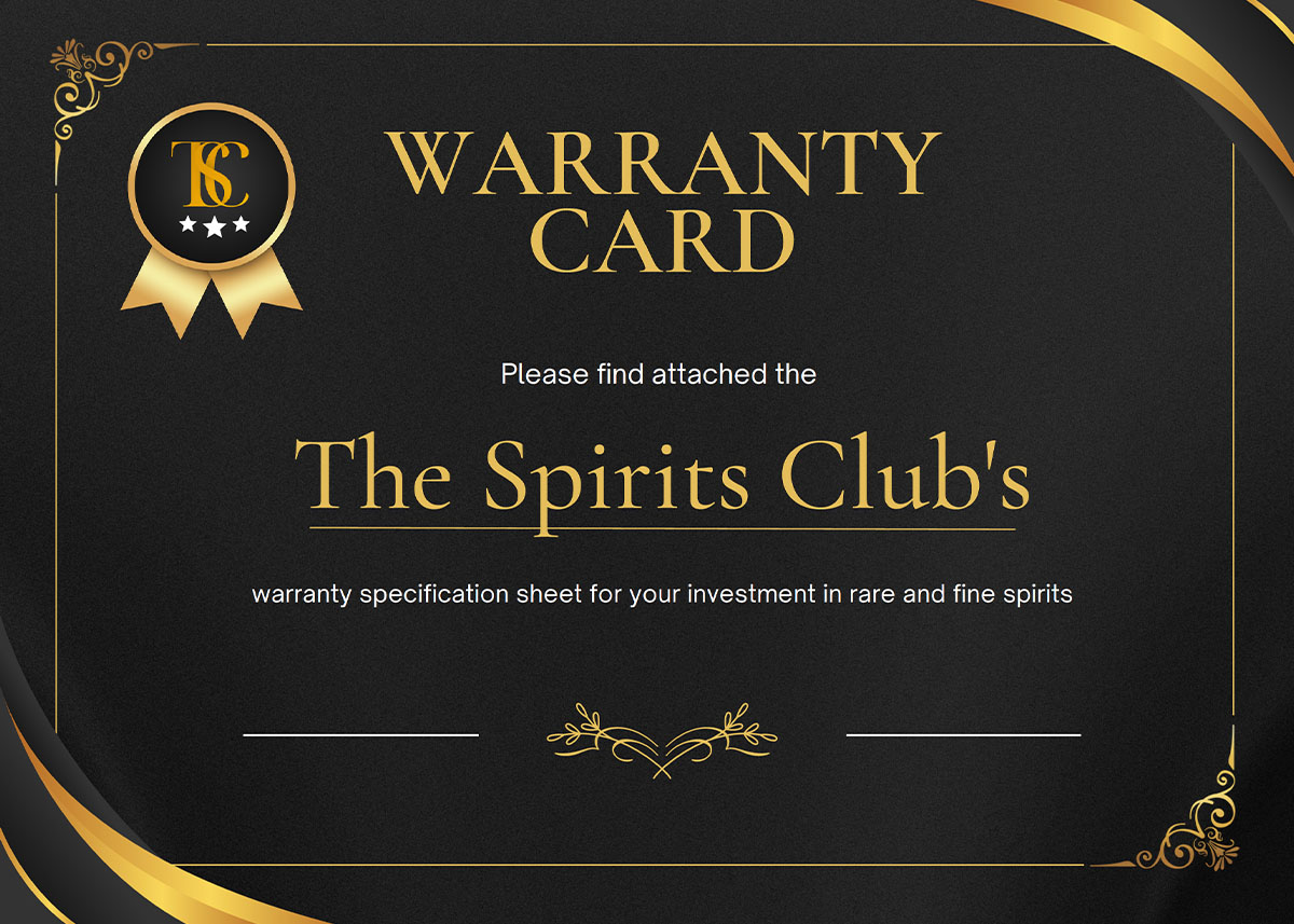 warranty card the spirits club - Spirits Investments