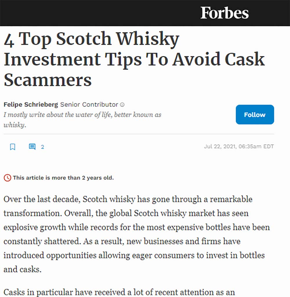 Luxury investments investire whisky